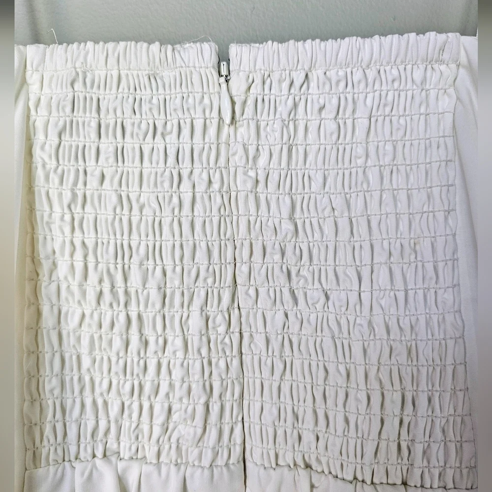 Mare Mare x Anthropologie White Strapless Seamed A-Line Midi Dress, XL